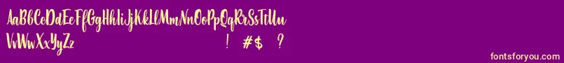 PennyScriptDemo Font – Yellow Fonts on Purple Background