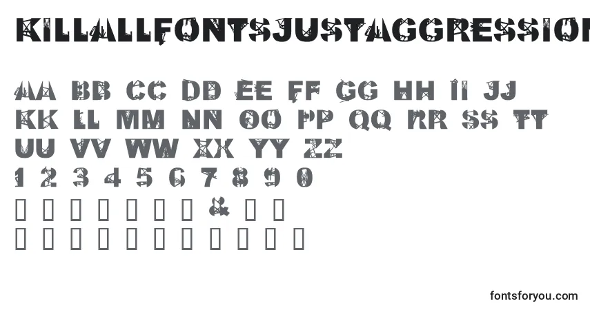KillAllFontsJustAggression Font – alphabet, numbers, special characters