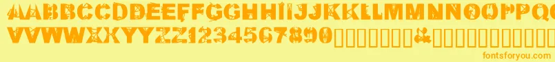 KillAllFontsJustAggression Font – Orange Fonts on Yellow Background