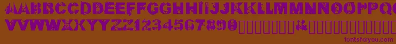 Шрифт KillAllFontsJustAggression – фиолетовые шрифты на коричневом фоне