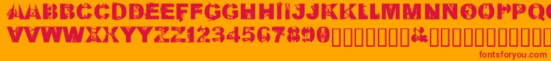 KillAllFontsJustAggression Font – Red Fonts on Orange Background