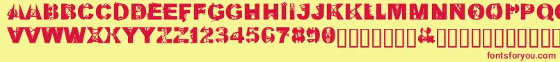 フォントKillAllFontsJustAggression – 赤い文字の黄色い背景
