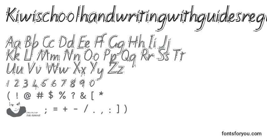 Schriftart Kiwischoolhandwritingwithguidesregular – Alphabet, Zahlen, spezielle Symbole