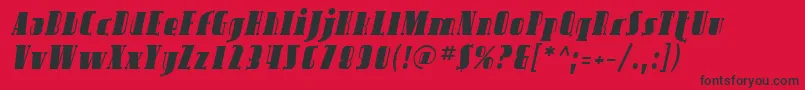 Czcionka SfavondaleItalic – czarne czcionki na czerwonym tle