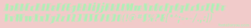 SfavondaleItalic-Schriftart – Grüne Schriften auf rosa Hintergrund