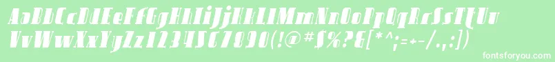 フォントSfavondaleItalic – 緑の背景に白い文字
