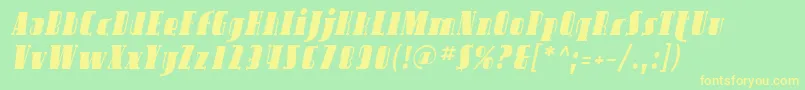 SfavondaleItalic Font – Yellow Fonts on Green Background