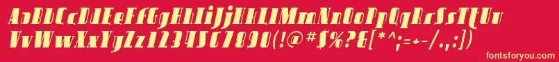 SfavondaleItalic Font – Yellow Fonts on Red Background