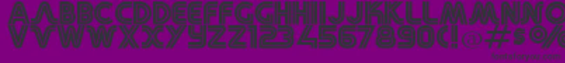 RetroStereoWide Font – Black Fonts on Purple Background