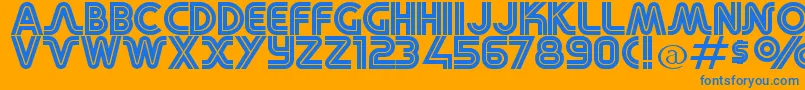 RetroStereoWide Font – Blue Fonts on Orange Background