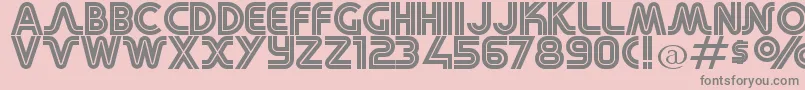 RetroStereoWide Font – Gray Fonts on Pink Background