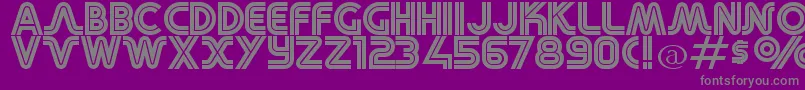 フォントRetroStereoWide – 紫の背景に灰色の文字