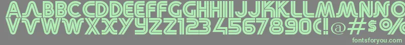 RetroStereoWide Font – Green Fonts on Gray Background