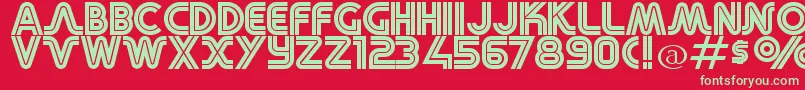 RetroStereoWide Font – Green Fonts on Red Background