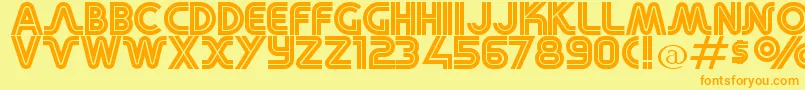 RetroStereoWide Font – Orange Fonts on Yellow Background