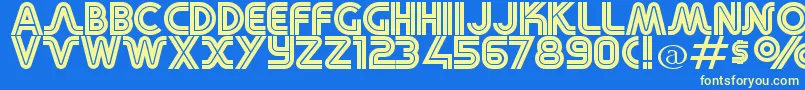RetroStereoWide Font – Yellow Fonts on Blue Background
