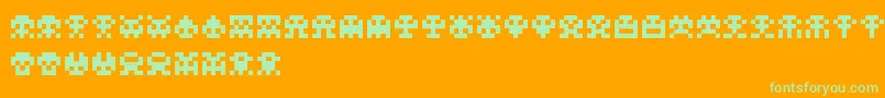 フォントScumskullz – オレンジの背景に緑のフォント