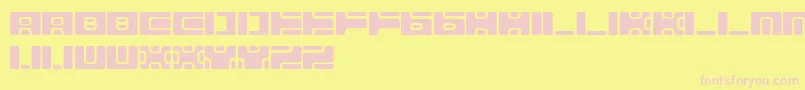 EquSolamenteLetras Font – Pink Fonts on Yellow Background