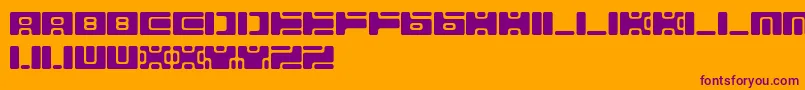 EquSolamenteLetras Font – Purple Fonts on Orange Background