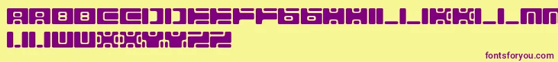 EquSolamenteLetras Font – Purple Fonts on Yellow Background