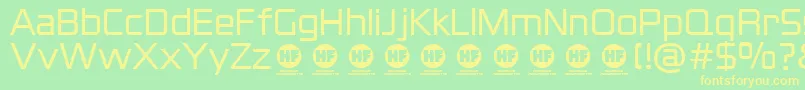 Police BlackthornsRegularDemo – polices jaunes sur fond vert