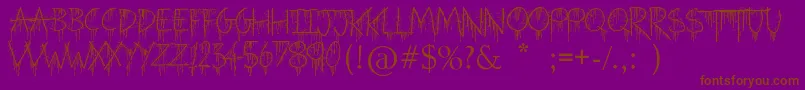 BewareOfTheHogs-fontti – ruskeat fontit violetilla taustalla
