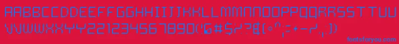 DelilahThin Font – Blue Fonts on Red Background