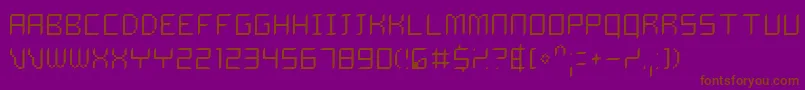 フォントDelilahThin – 紫色の背景に茶色のフォント