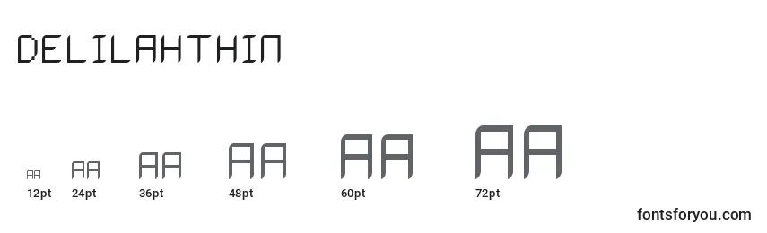 DelilahThin Font Sizes