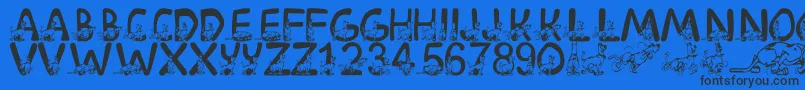 LmsScoobyDoo Font – Black Fonts on Blue Background