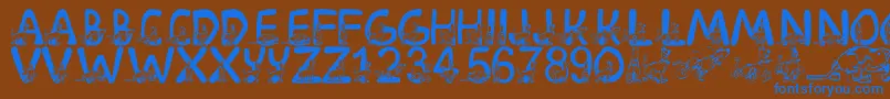 LmsScoobyDoo Font – Blue Fonts on Brown Background