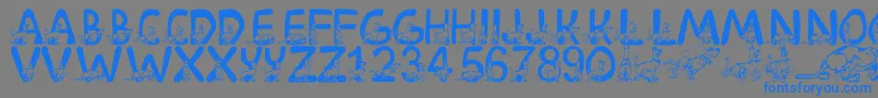 LmsScoobyDoo Font – Blue Fonts on Gray Background