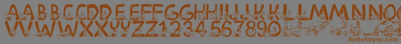 LmsScoobyDoo Font – Brown Fonts on Gray Background