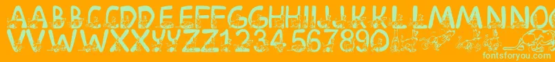 LmsScoobyDoo Font – Green Fonts on Orange Background