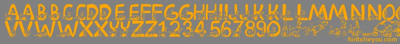 LmsScoobyDoo Font – Orange Fonts on Gray Background