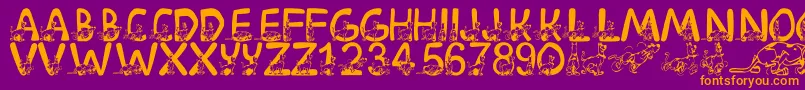 LmsScoobyDoo Font – Orange Fonts on Purple Background