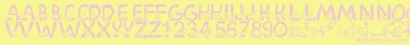 LmsScoobyDoo Font – Pink Fonts on Yellow Background