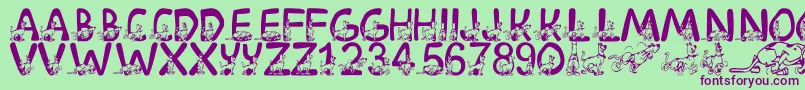 LmsScoobyDoo Font – Purple Fonts on Green Background