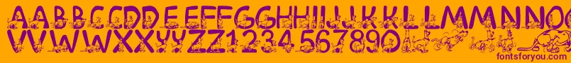 LmsScoobyDoo Font – Purple Fonts on Orange Background