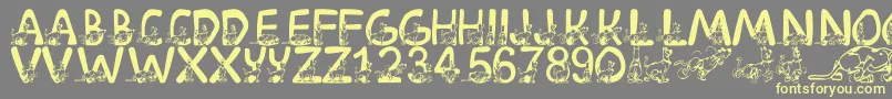 LmsScoobyDoo Font – Yellow Fonts on Gray Background