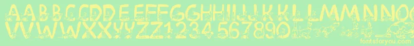 LmsScoobyDoo Font – Yellow Fonts on Green Background