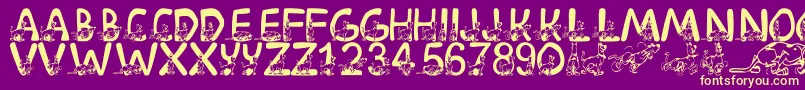 LmsScoobyDoo Font – Yellow Fonts on Purple Background