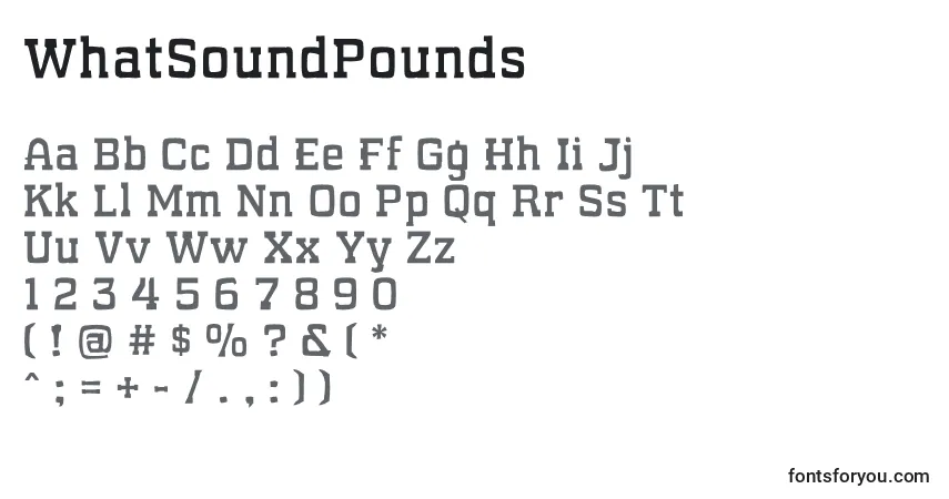 Schriftart WhatSoundPounds – Alphabet, Zahlen, spezielle Symbole