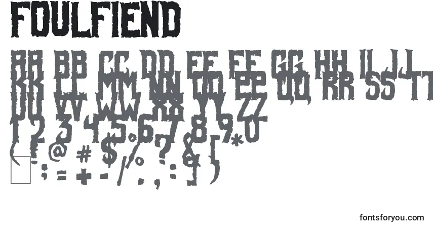 Czcionka FoulFiend (54162) – alfabet, cyfry, specjalne znaki