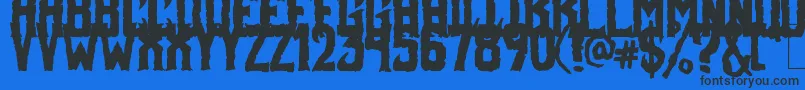 FoulFiend-Schriftart – Schwarze Schriften auf blauem Hintergrund