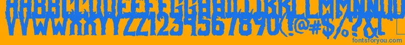 FoulFiend Font – Blue Fonts on Orange Background