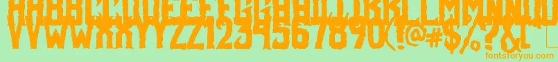 FoulFiend Font – Orange Fonts on Green Background