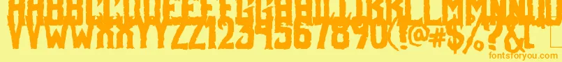 FoulFiend Font – Orange Fonts on Yellow Background