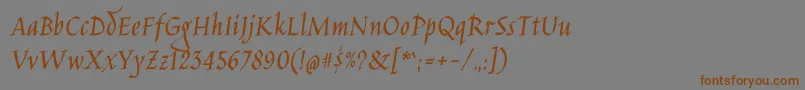 Подробнее о шрифте JimnightshadeRegular Шрифт JimnightshadeRegular – коричневые шрифты на сером фоне