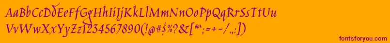 JimnightshadeRegular Font – Purple Fonts on Orange Background